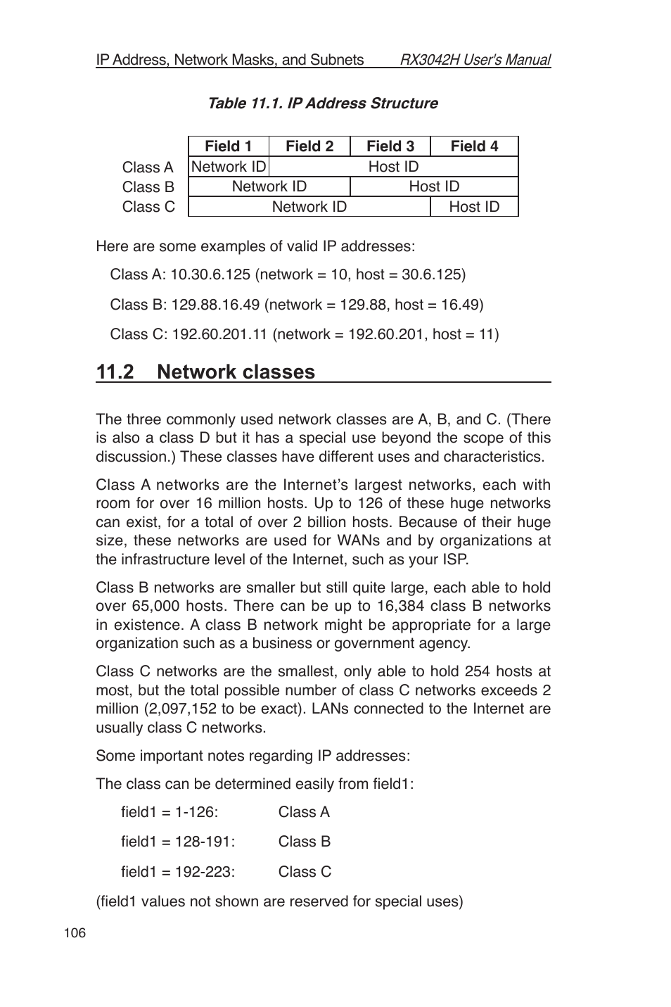 2 network classes | Asus RX3042H User Manual | Page 118 / 129