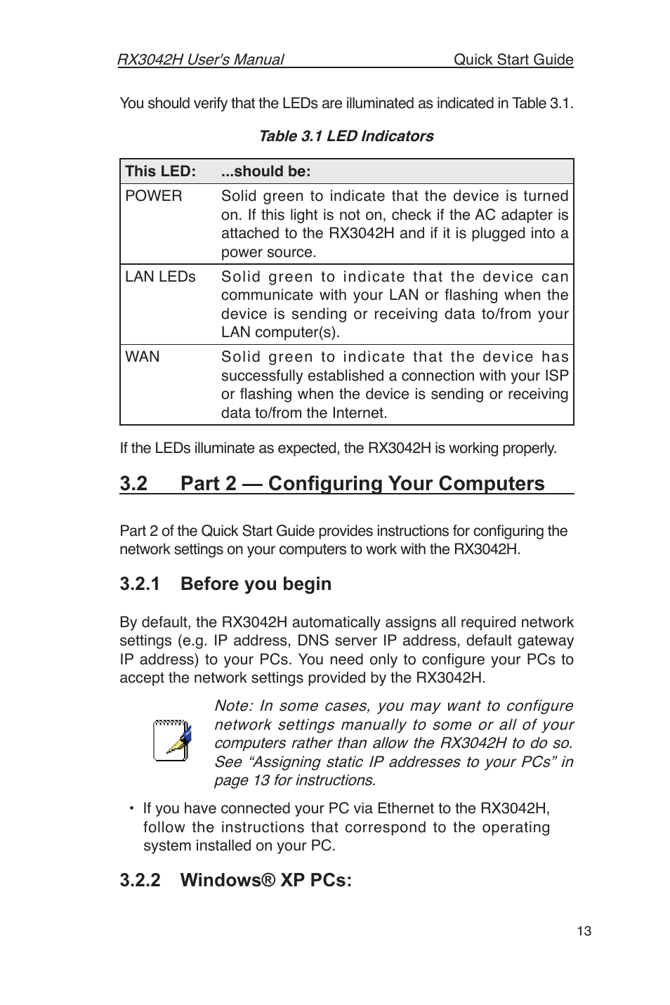 2 part 2 — conﬁguring your computers, 1 before you begin, 2 windows® xp pcs | Asus RX3042H User Manual | Page 25 / 129