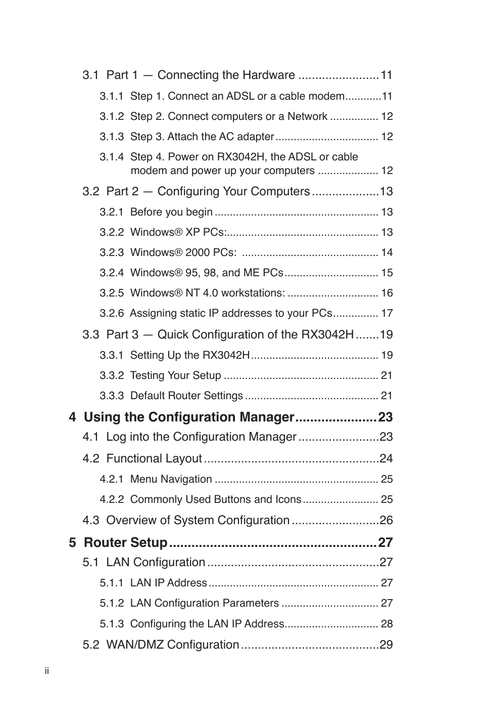 Asus RX3042H User Manual | Page 4 / 129