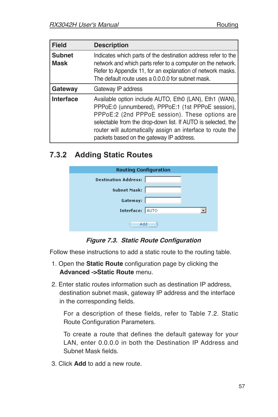 2 adding static routes | Asus RX3042H User Manual | Page 69 / 129
