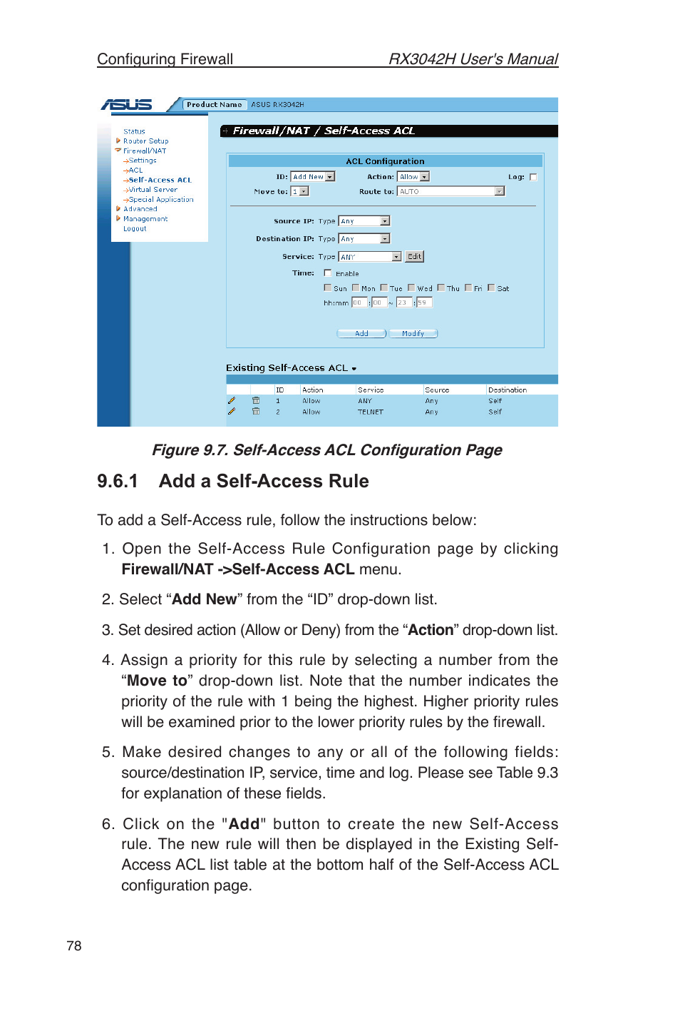 1 add a self-access rule | Asus RX3042H User Manual | Page 90 / 129