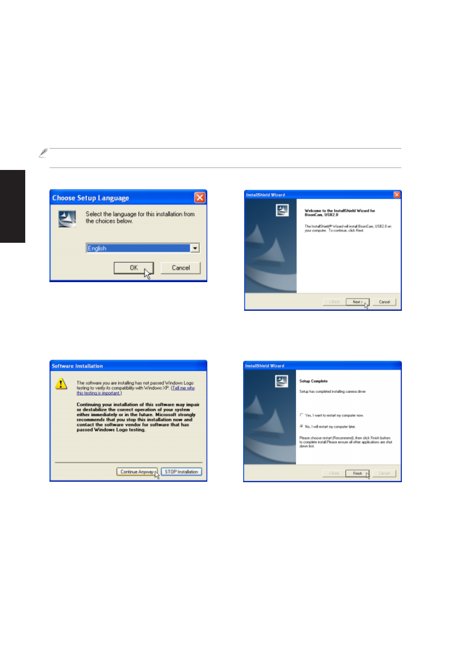 Camera driver setup | Asus Z92Ne User Manual | Page 22 / 104
