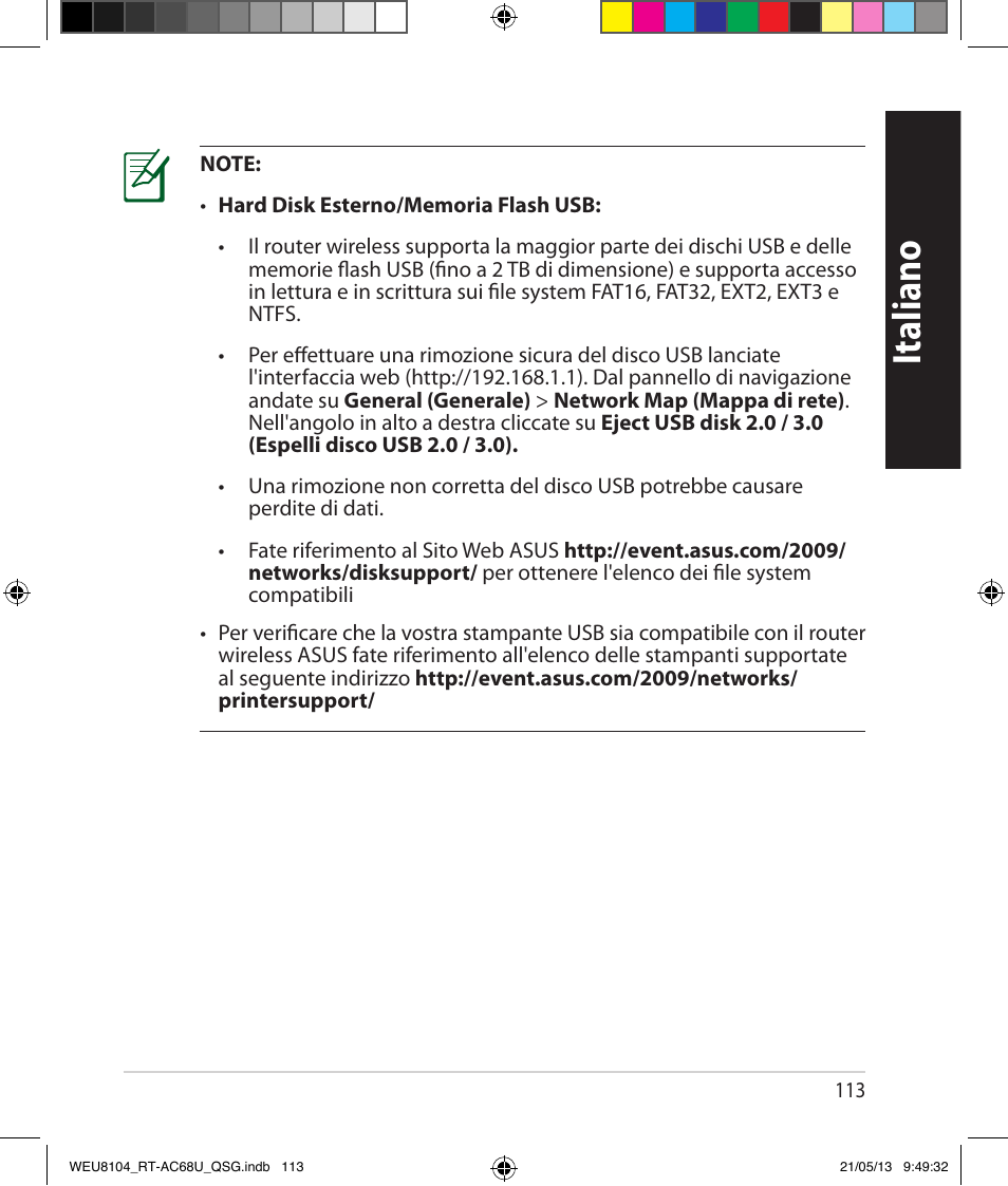 Italiano | Asus RT-AC68U User Manual | Page 113 / 196