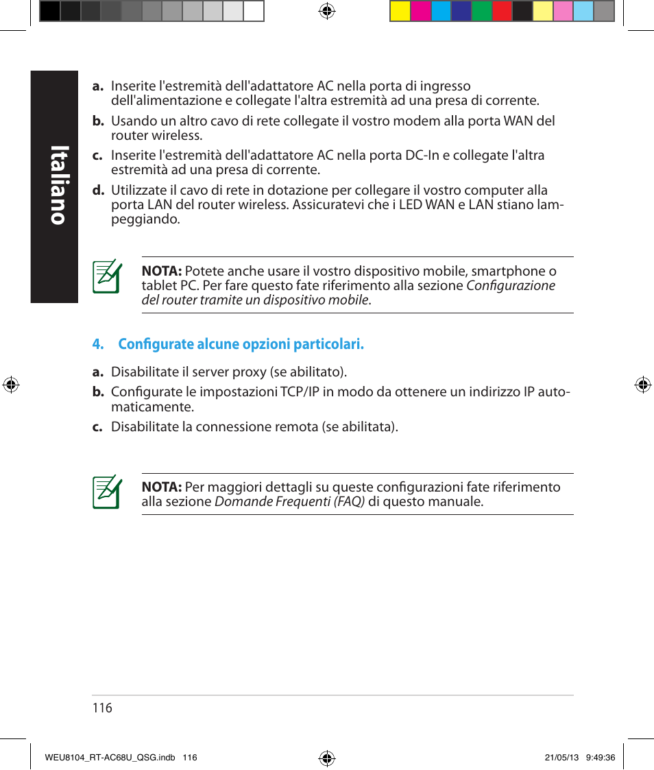 Italiano | Asus RT-AC68U User Manual | Page 116 / 196