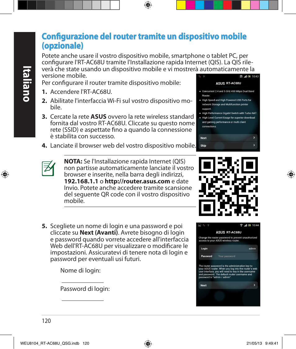 Italiano | Asus RT-AC68U User Manual | Page 120 / 196