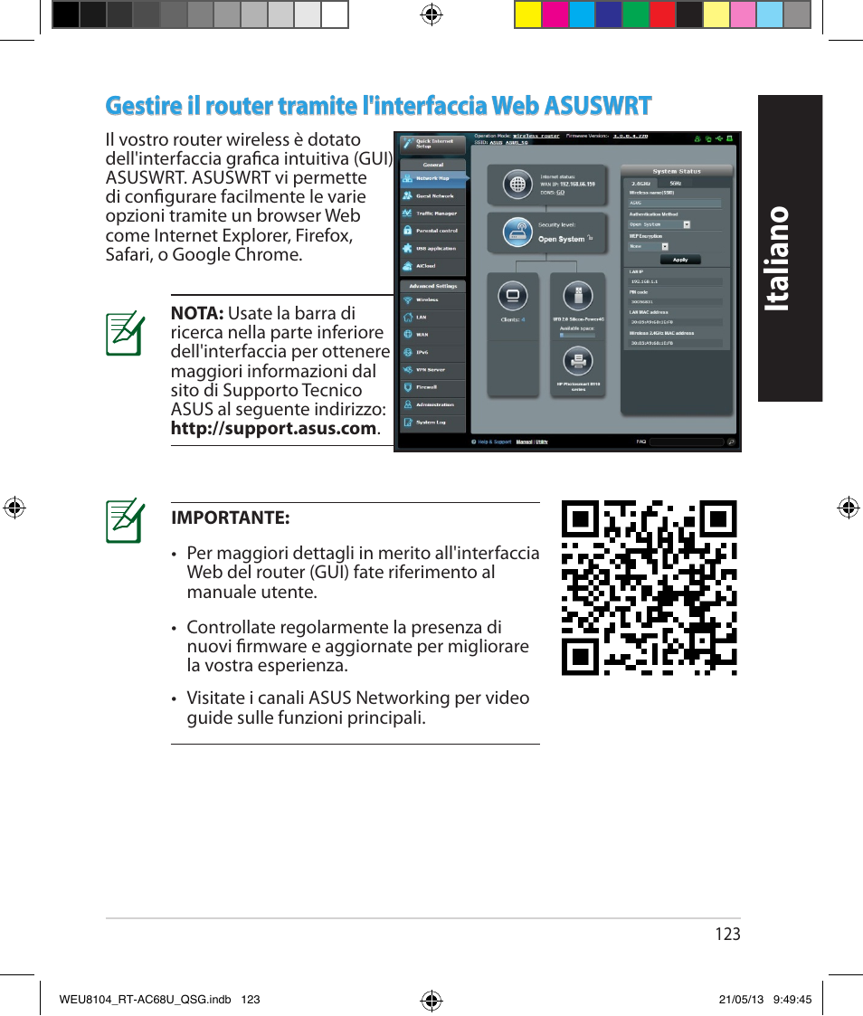 Italiano | Asus RT-AC68U User Manual | Page 123 / 196