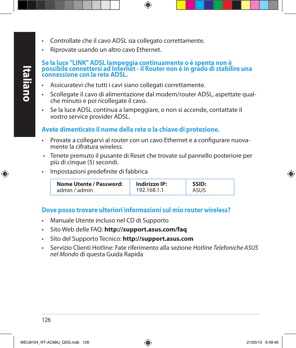 Italiano | Asus RT-AC68U User Manual | Page 126 / 196