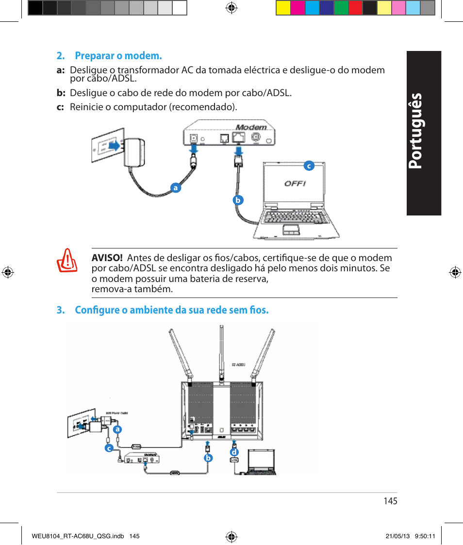 Por tuguês | Asus RT-AC68U User Manual | Page 145 / 196