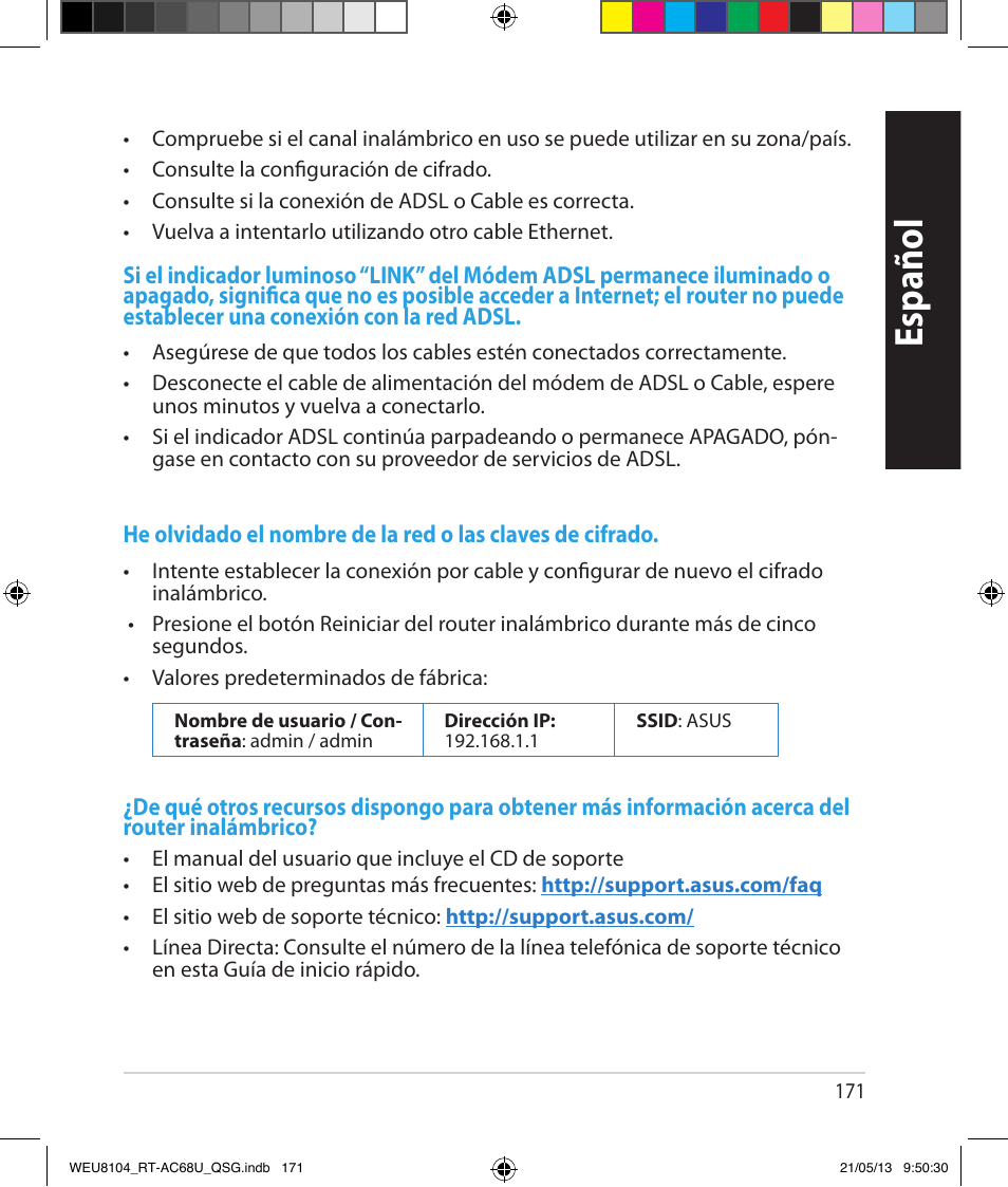 Español | Asus RT-AC68U User Manual | Page 171 / 196