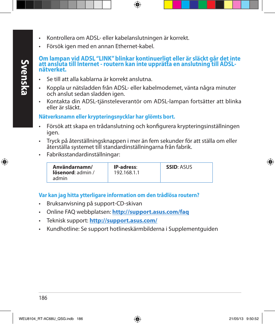 Sv ensk a | Asus RT-AC68U User Manual | Page 186 / 196