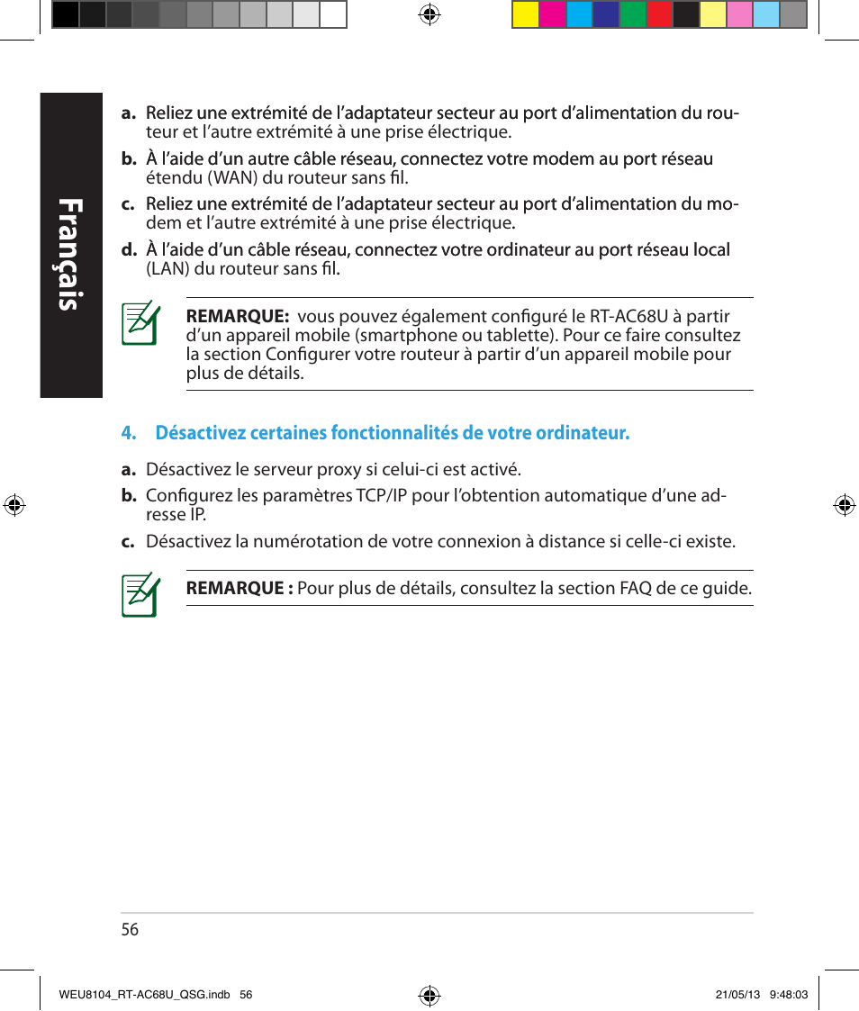 Franç ais | Asus RT-AC68U User Manual | Page 56 / 196