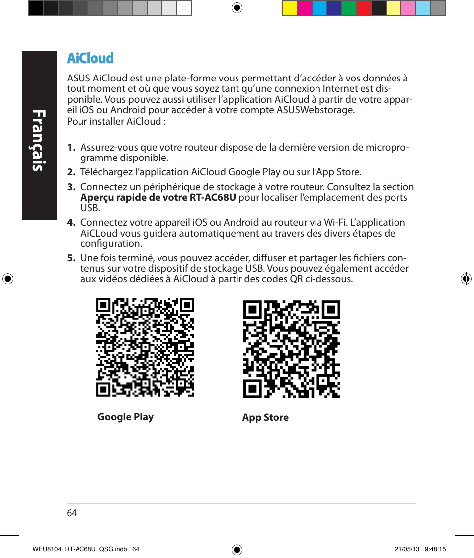 Fr anç ais franç ais fr anç ais franç ais, Fr anç ais franç ais | Asus RT-AC68U User Manual | Page 64 / 196