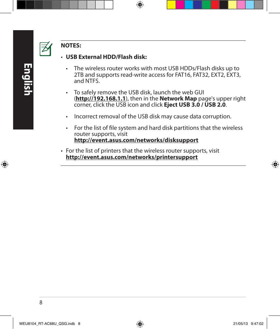 English | Asus RT-AC68U User Manual | Page 8 / 196