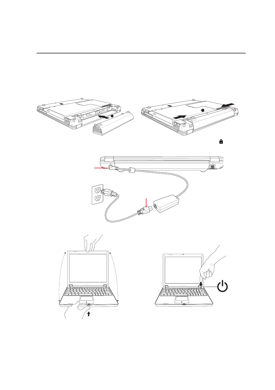 Install the battery pack | Asus M5A User Manual | Page 13 / 76