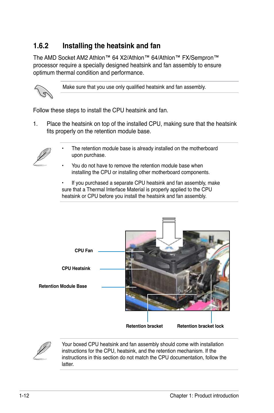 Installing.the.heatsink.and.fan | Asus M2N-VM SE User Manual | Page 24 / 102
