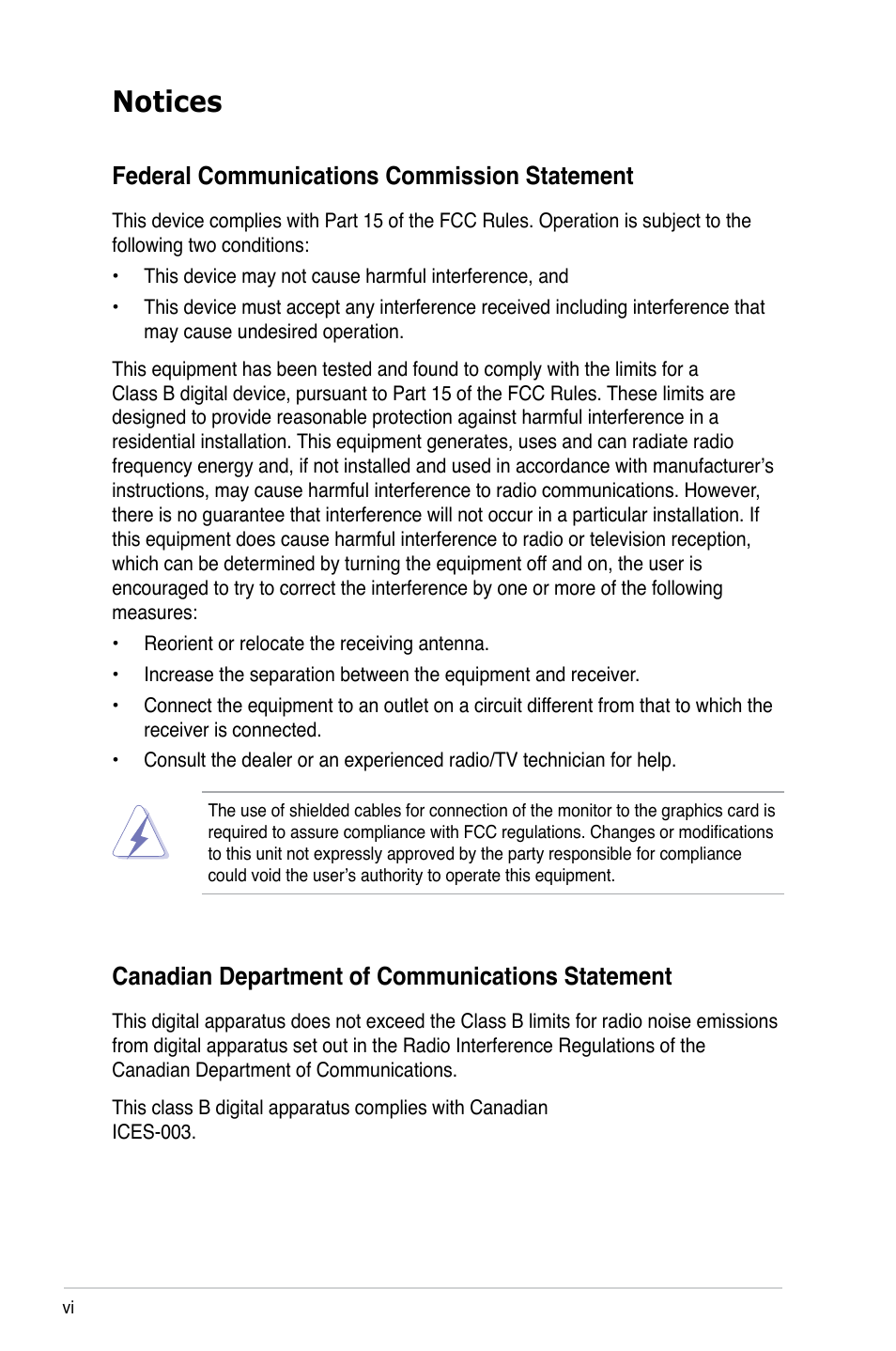 Notices | Asus M2N-VM SE User Manual | Page 6 / 102