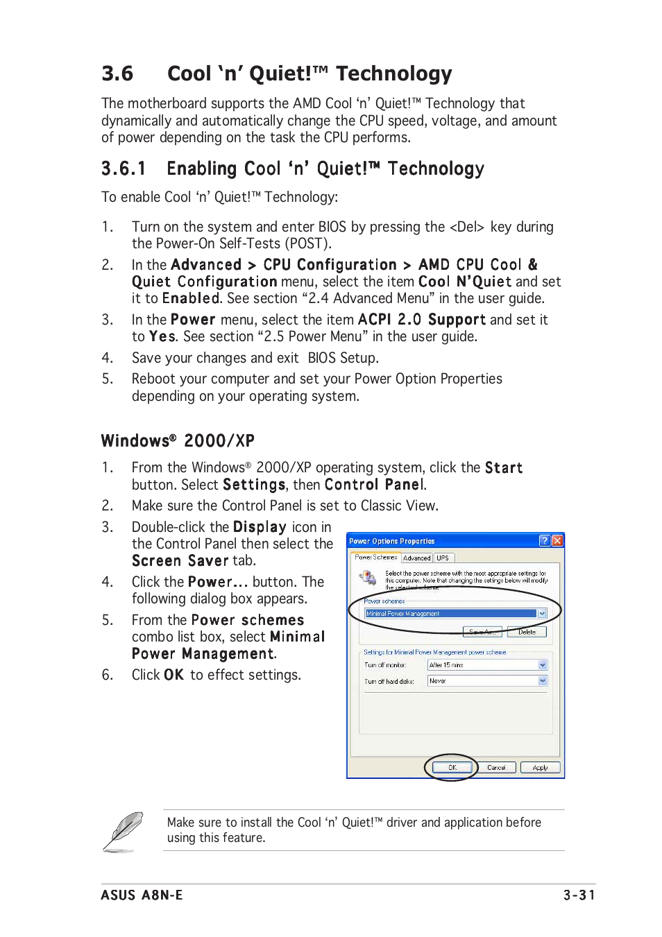 6 cool ‘n’ quiet!™ technology | Asus A8N-E User Manual | Page 119 / 120