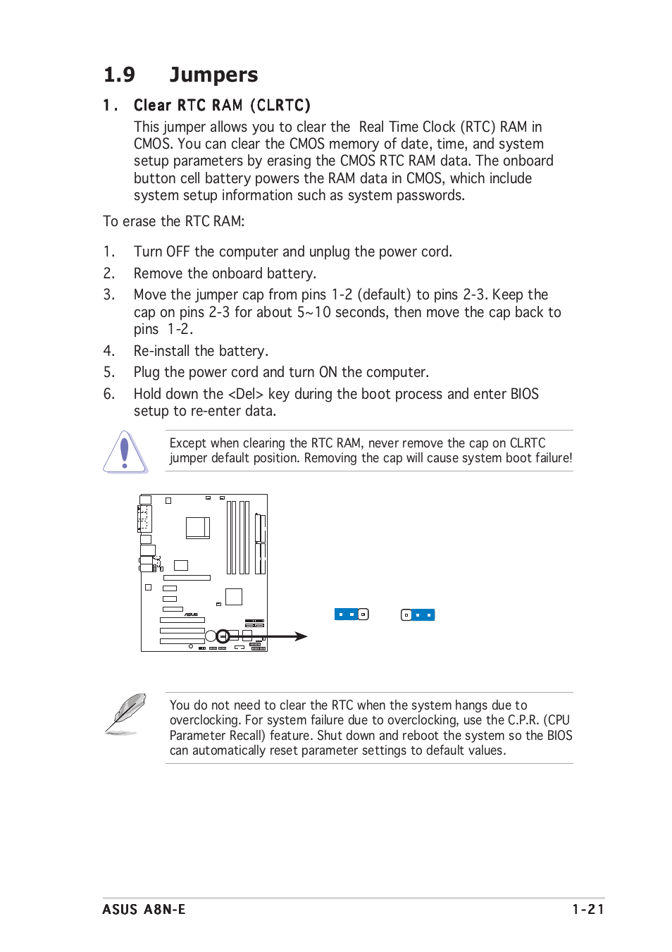 9 jumpers | Asus A8N-E User Manual | Page 35 / 120