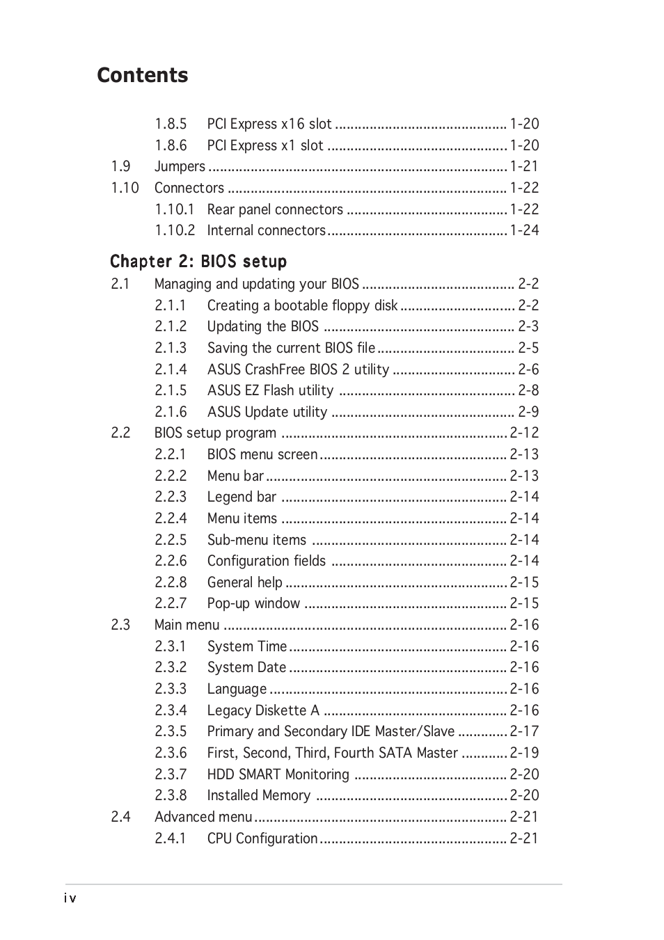 Asus A8N-E User Manual | Page 4 / 120