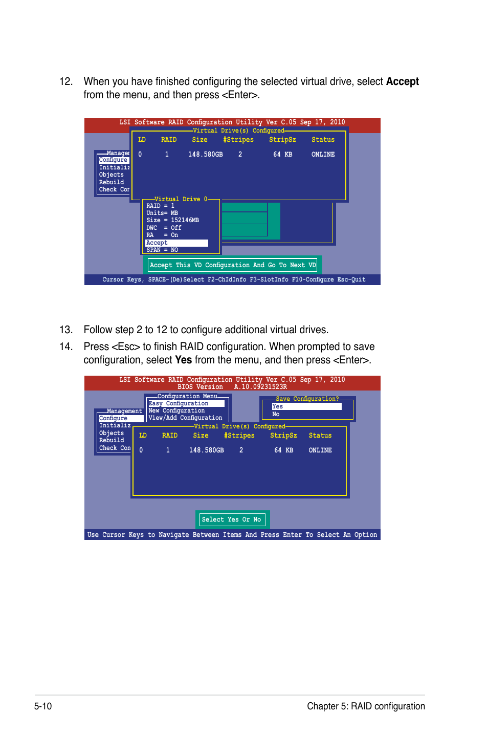 10 chapter 5: raid configuration | Asus Z9PA-U8 User Manual | Page 118 / 188