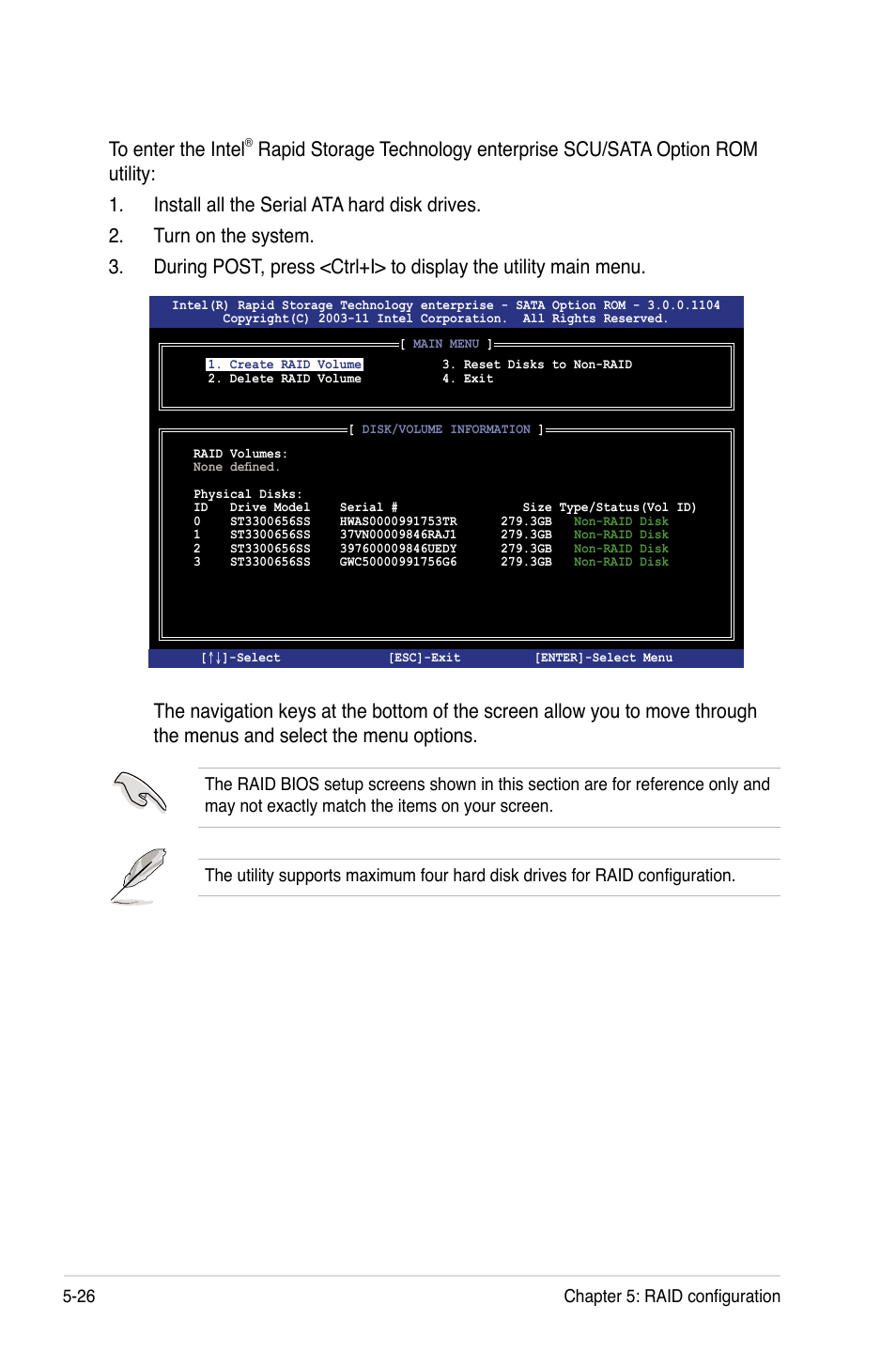 26 chapter 5: raid configuration | Asus Z9PA-U8 User Manual | Page 134 / 188