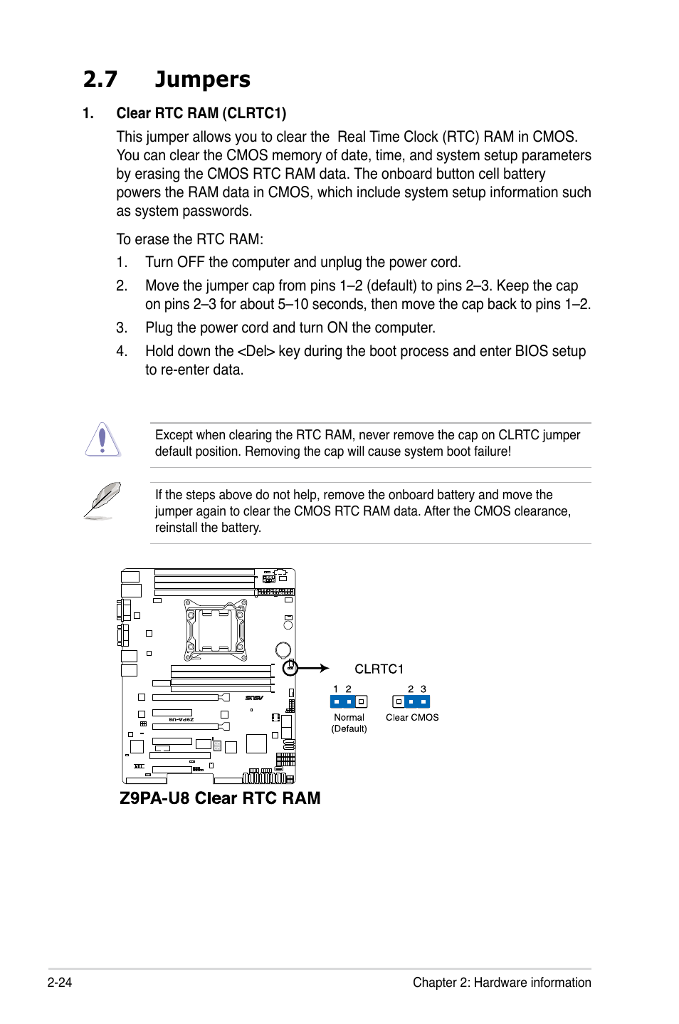 7 jumpers, Jumpers -24, Jumpers -2-24 | Asus Z9PA-U8 User Manual | Page 44 / 188