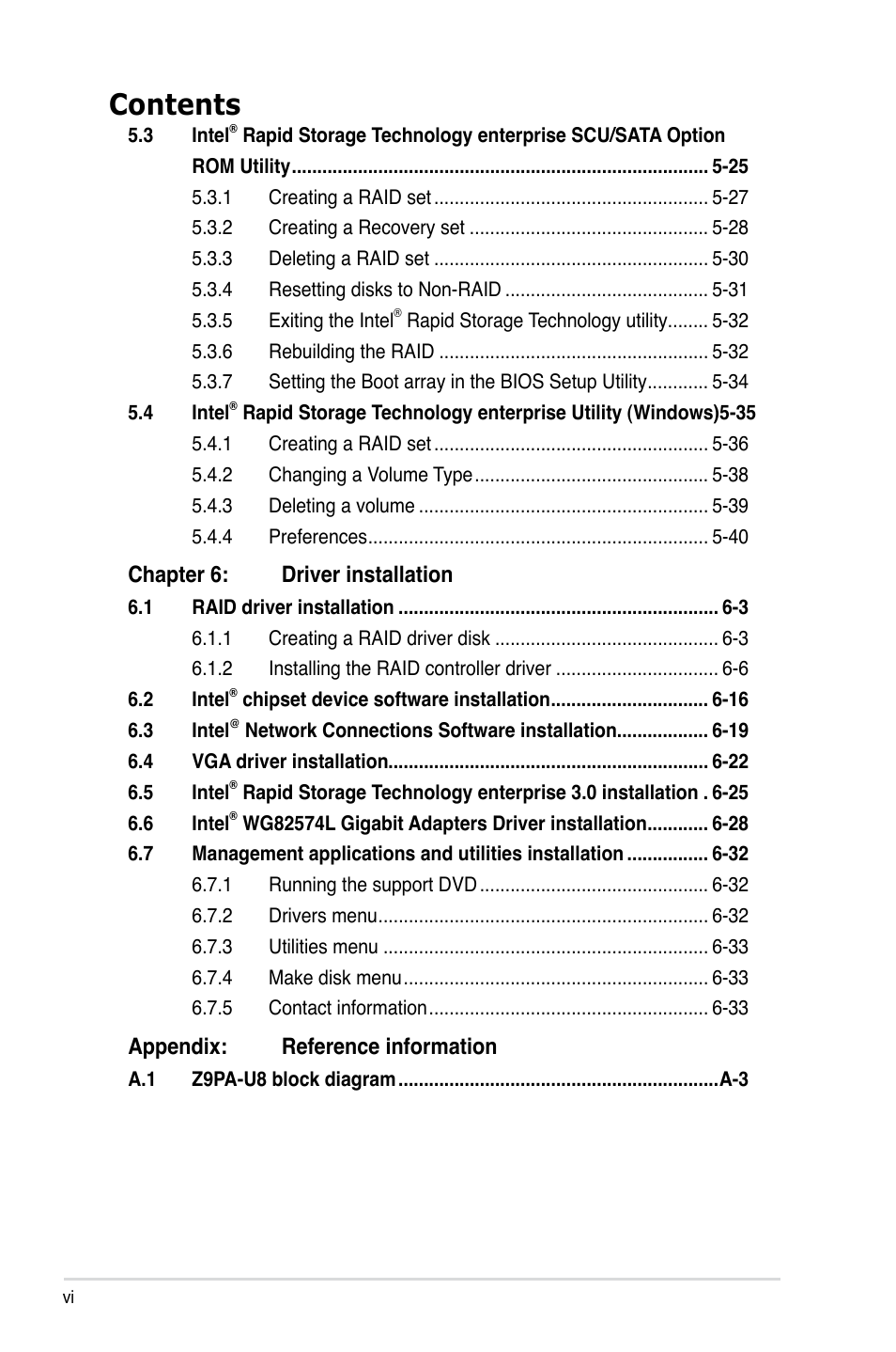 Asus Z9PA-U8 User Manual | Page 6 / 188