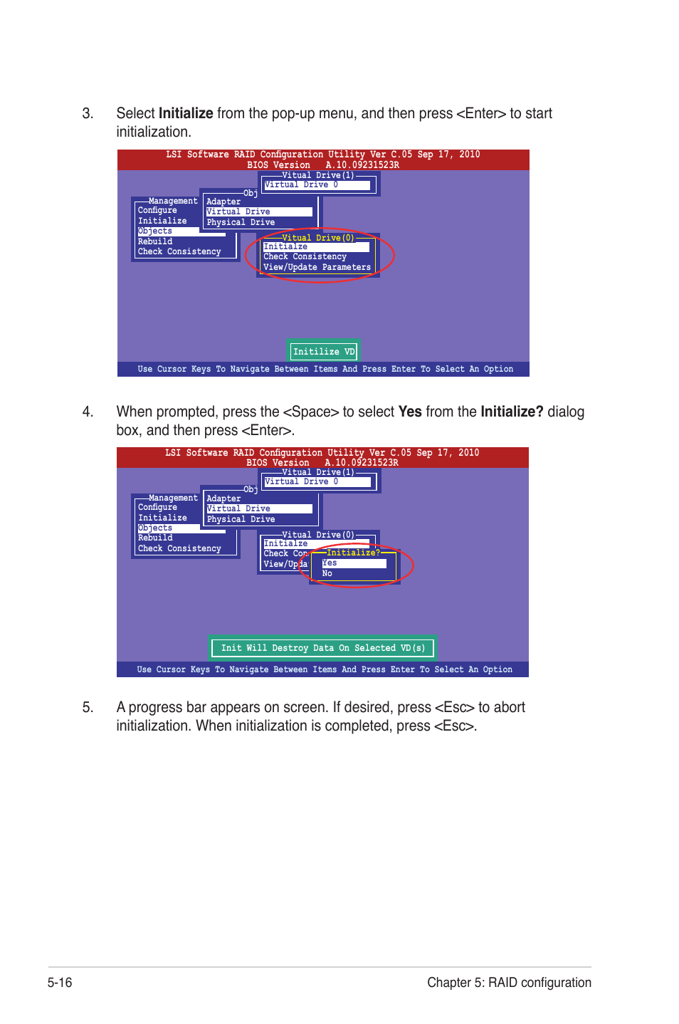 16 chapter 5: raid configuration | Asus Z9PE-D16 User Manual | Page 120 / 184