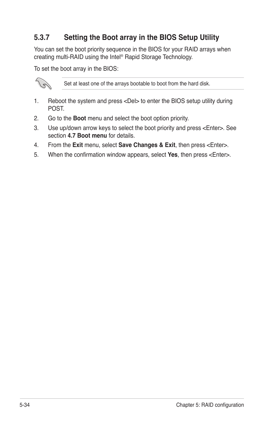 7 setting the boot array in the bios setup utility | Asus Z9PE-D16 User Manual | Page 138 / 184