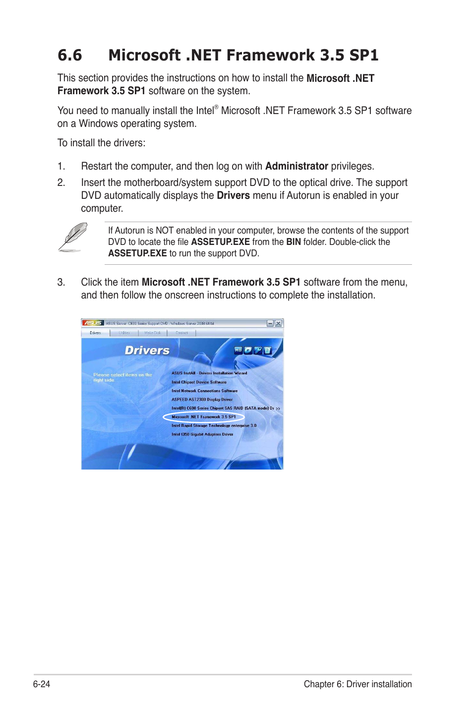 6 microsoft .net framework 3.5 sp1, Microsoft .net framework 3.5 sp1 -24 | Asus Z9PE-D16 User Manual | Page 168 / 184