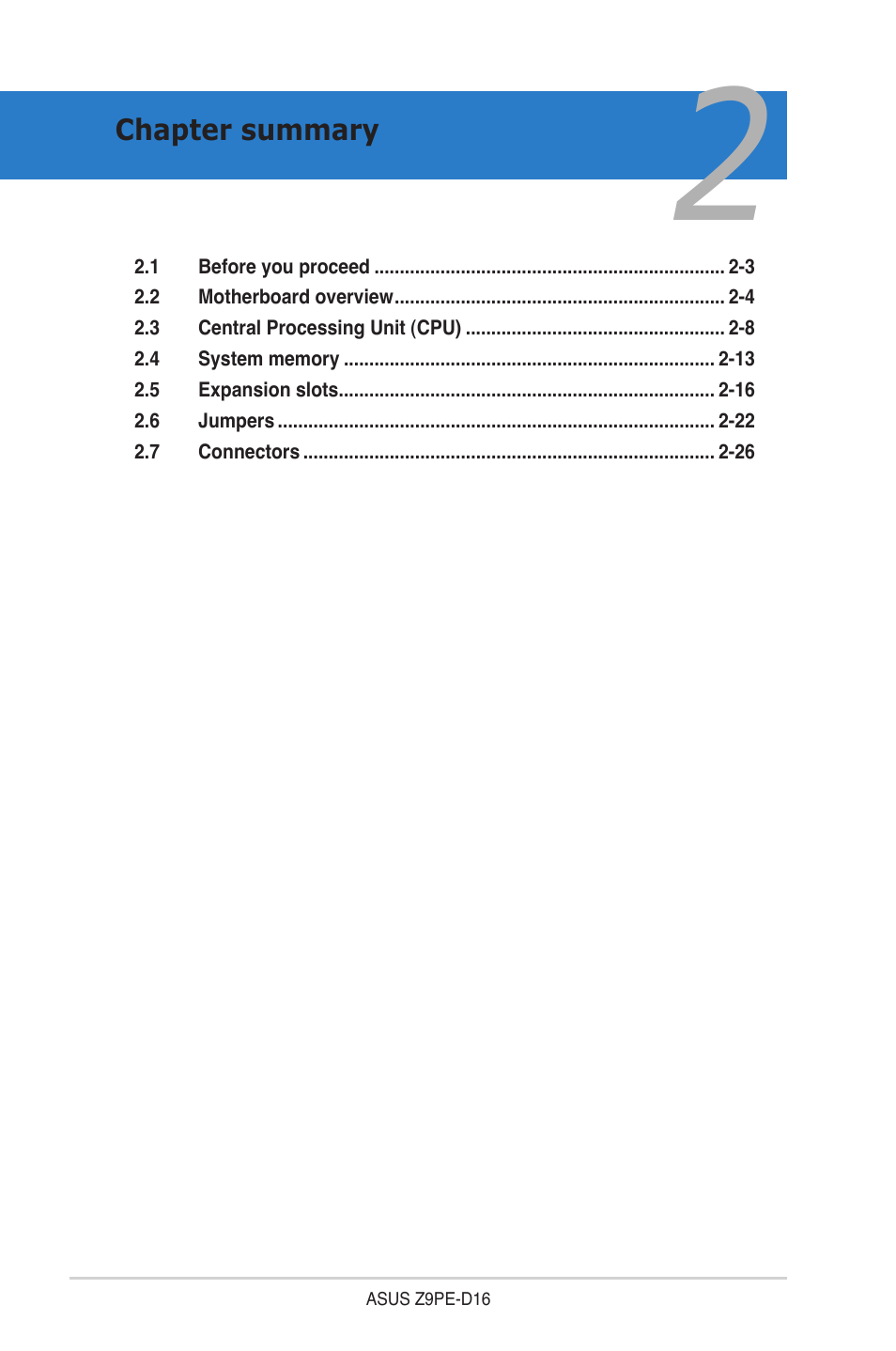 Asus Z9PE-D16 User Manual | Page 20 / 184