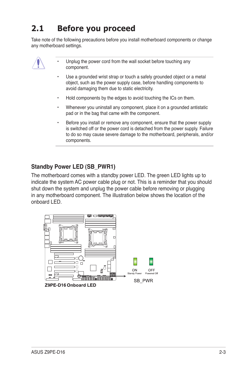 1 before you proceed, Before you proceed -3 | Asus Z9PE-D16 User Manual | Page 21 / 184
