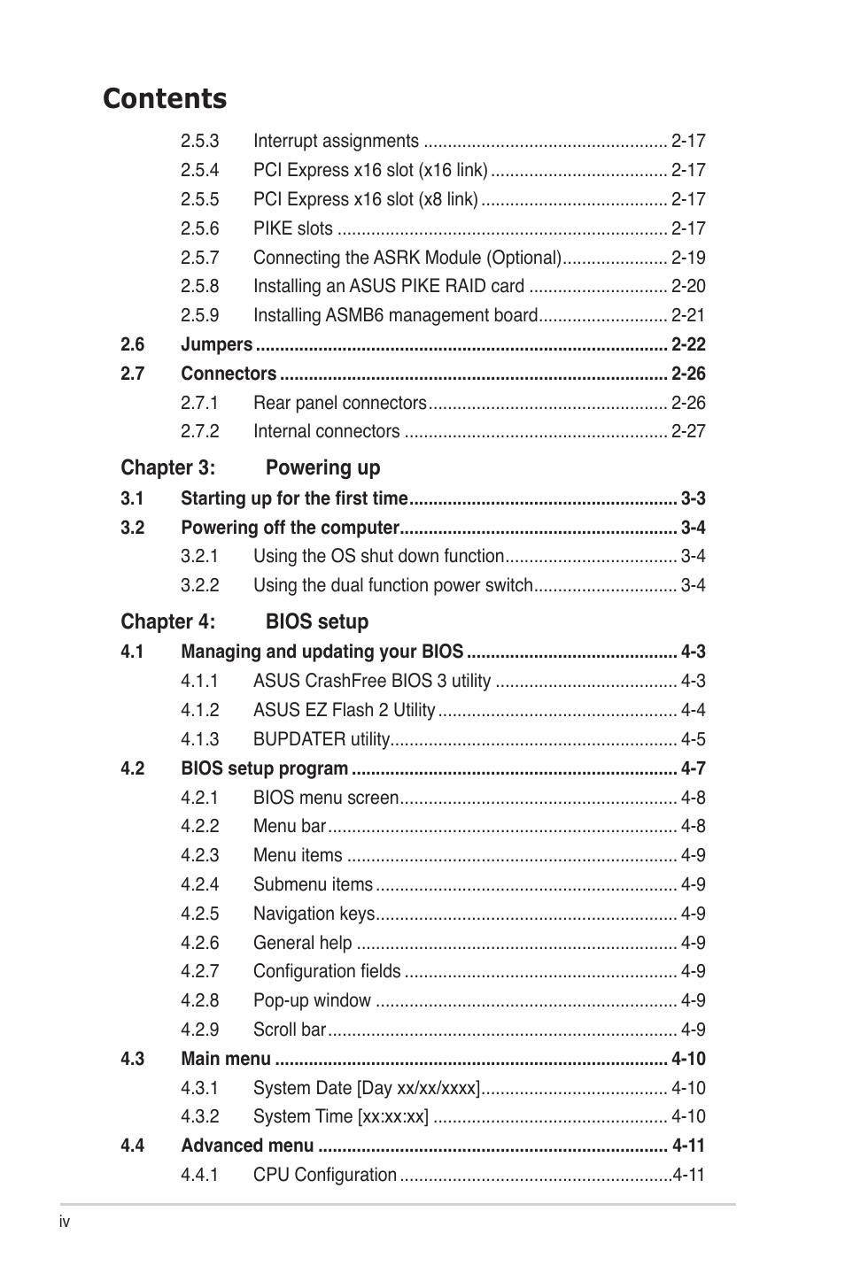 Asus Z9PE-D16 User Manual | Page 4 / 184