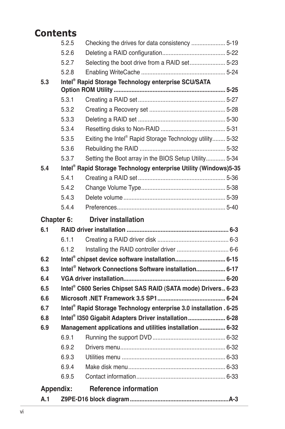 Asus Z9PE-D16 User Manual | Page 6 / 184