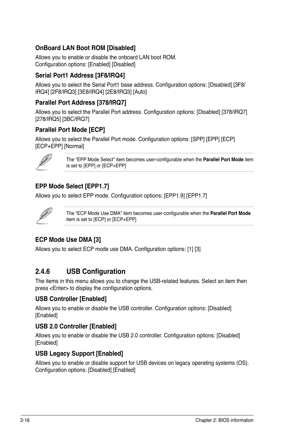 6 usb configuration, Usb configuration -16 | Asus P5N73-AM User Manual | Page 52 / 60