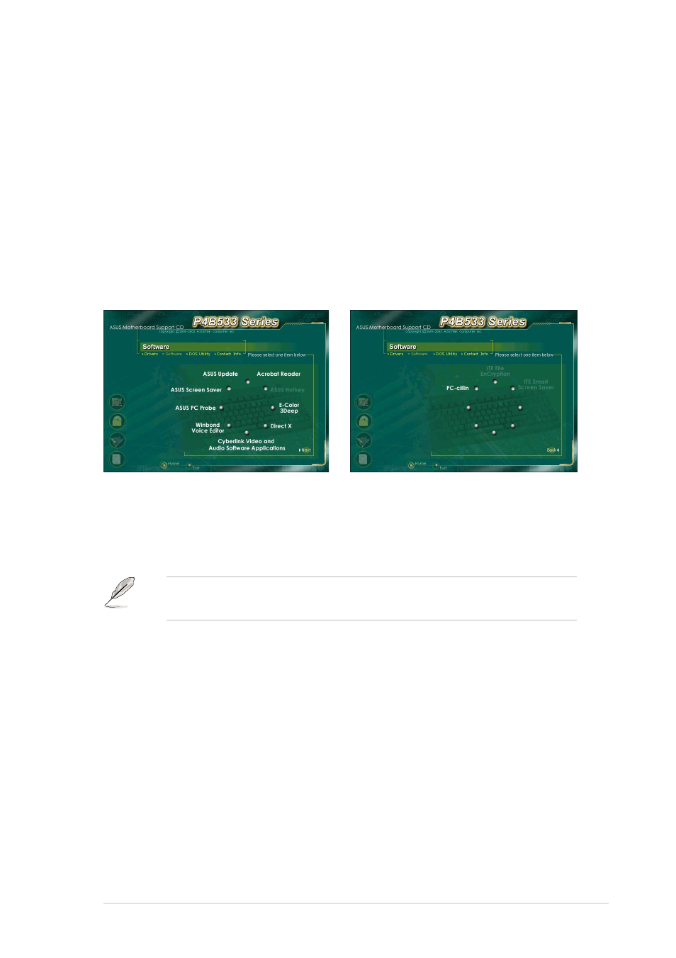 3 software menu | Asus P4B533 User Manual | Page 111 / 140