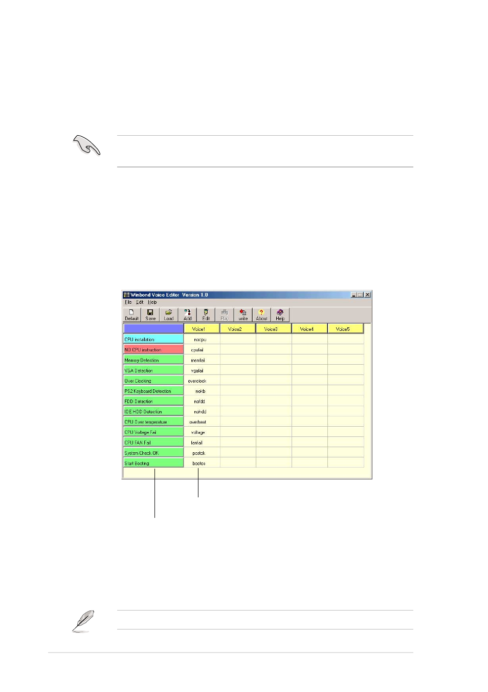 5 winbond voice editor | Asus P4B533 User Manual | Page 128 / 140