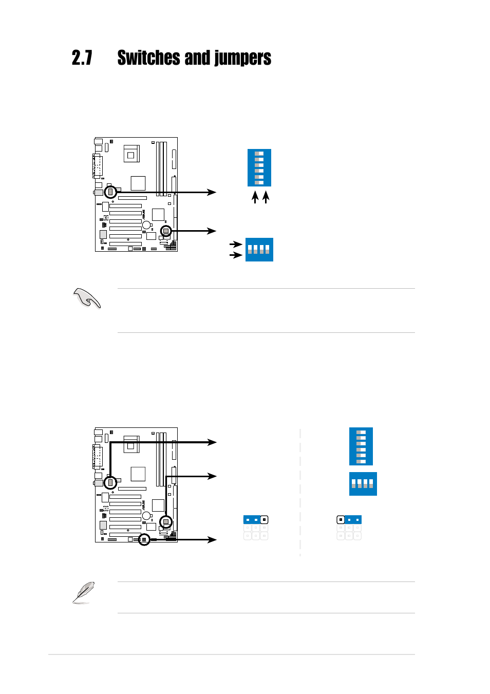 7 switches and jumpers, 16 chapter 2: hardware information | Asus P4B533 User Manual | Page 42 / 140