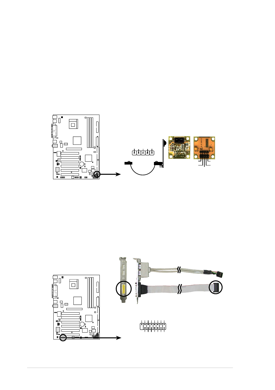 P4b533 infrared module connector, P4b533 game connector game | Asus P4B533 User Manual | Page 56 / 140