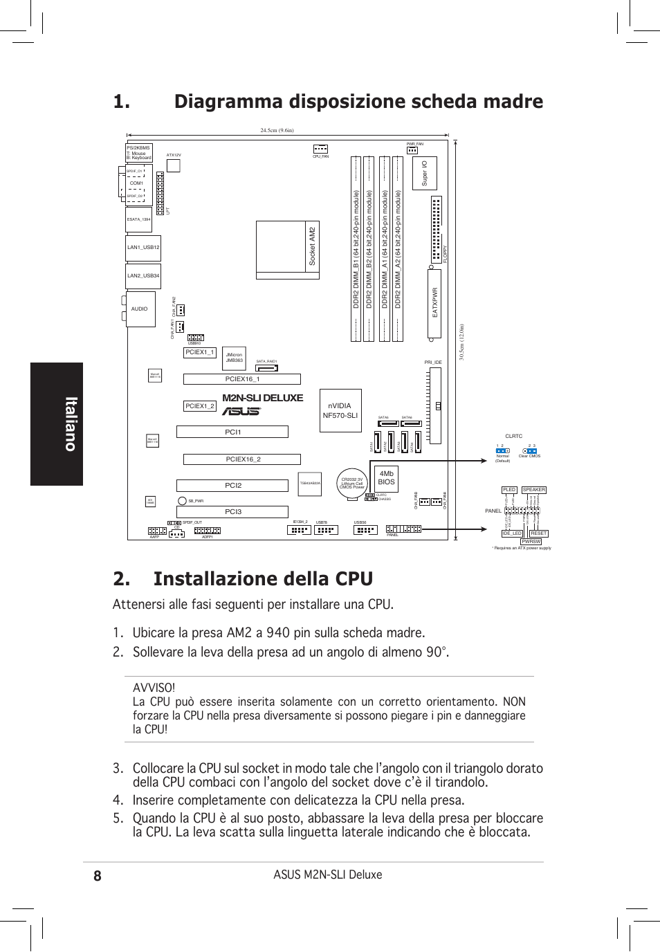 Italiano, Asus m2n-sli deluxe, M2n-sli deluxe | Asus M2N-SLI Deluxe User Manual | Page 8 / 38