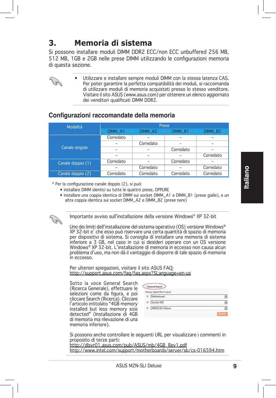 Italiano | Asus M2N-SLI Deluxe User Manual | Page 9 / 38