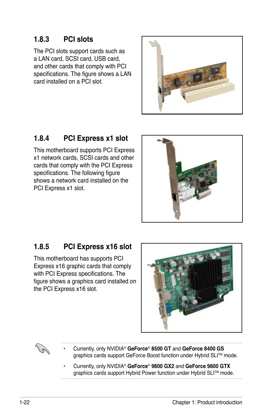 3 pci slots, 4 pci express x1 slot, 5 pci express x16 slot | Pci slots -22, Pci express x1 slot -22, Pci express x16 slot -22 | Asus M3N78-VM User Manual | Page 34 / 105