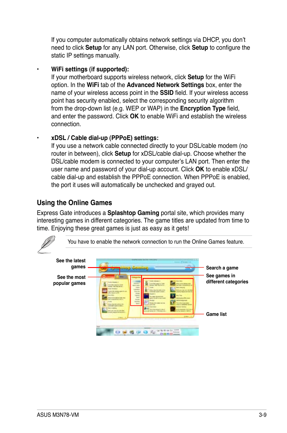 Using the online games | Asus M3N78-VM User Manual | Page 99 / 105