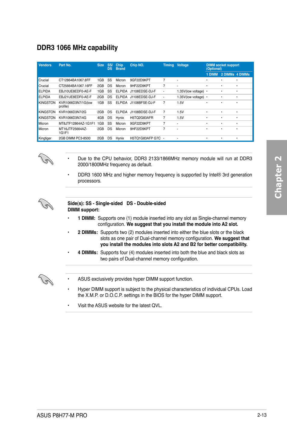 Chapter 2, Asus p8h77-m pro | Asus P8H77-M PRO User Manual | Page 33 / 150