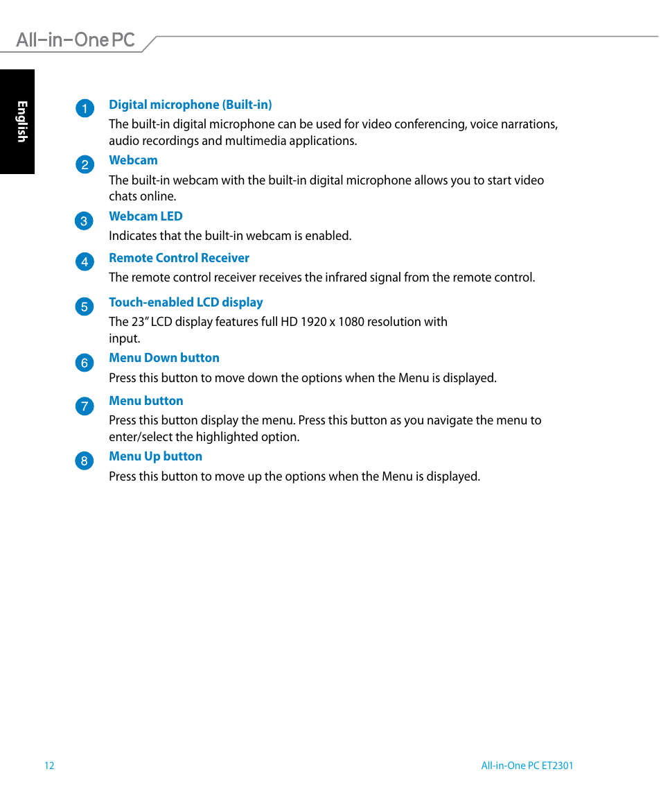 Asus ET2301IUTH User Manual | Page 12 / 66