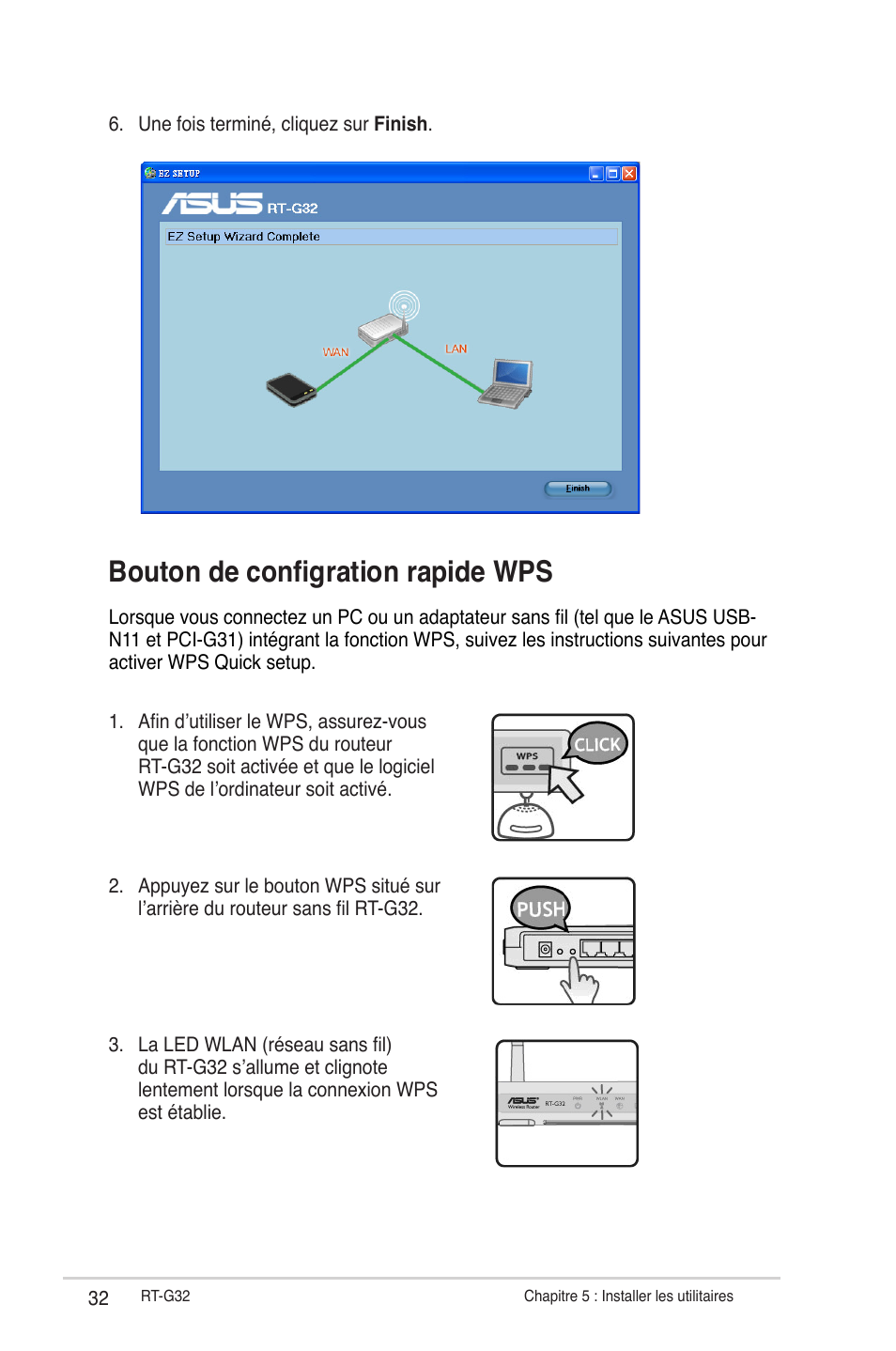 Bouton de configration rapide wps | Asus RT-G32 User Manual | Page 164 / 743