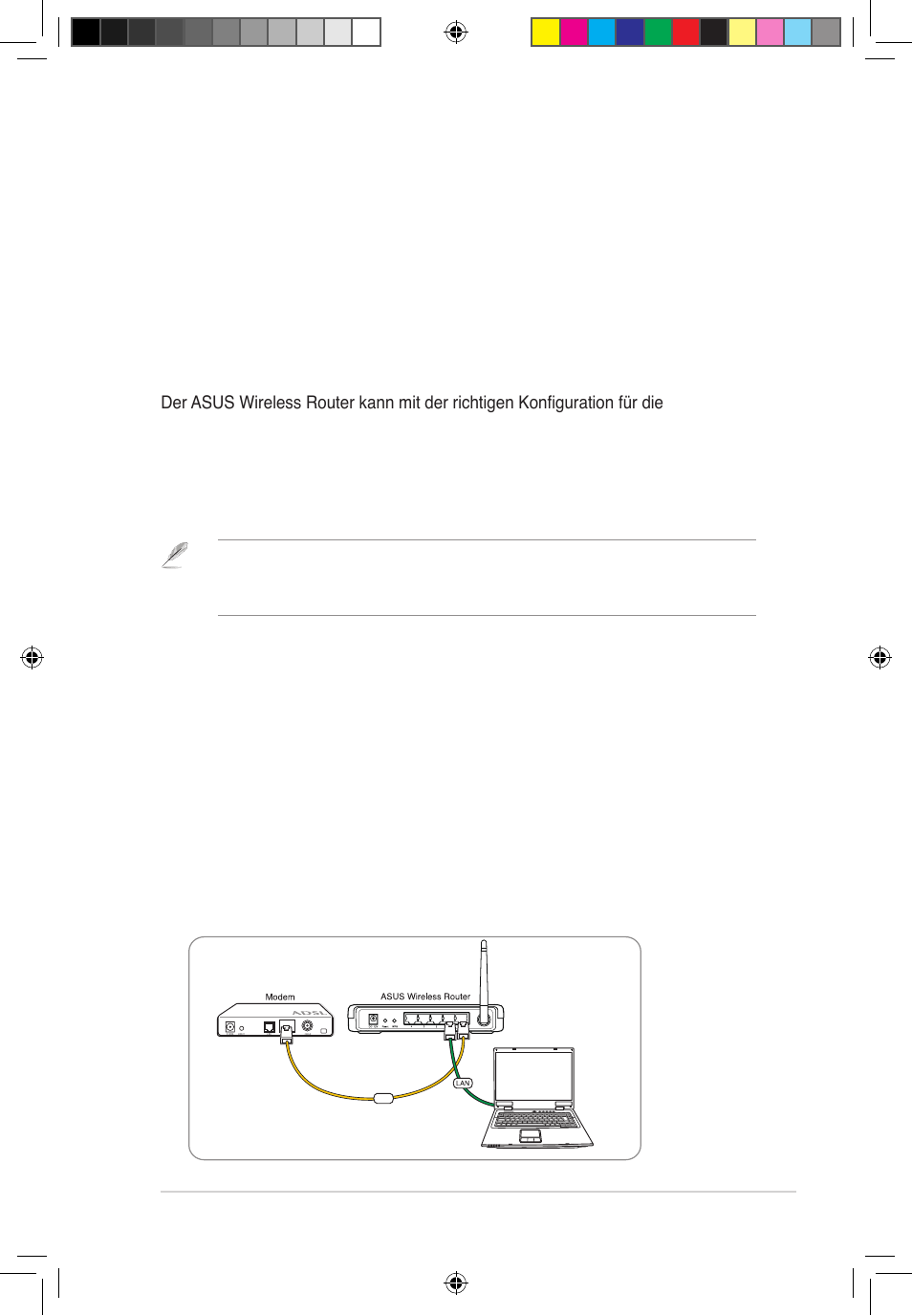 Einrichten der hardware, Einrichten des wireless-routers, Einrichten einer kabelverbindung | Asus RT-G32 User Manual | Page 187 / 743