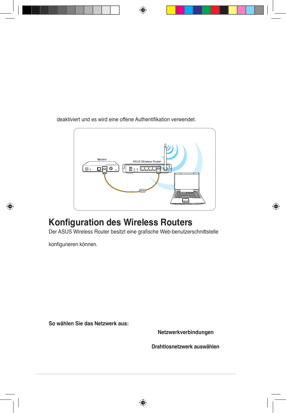 Konfiguration des wireless routers, Einrichten einer wireless-verbindung, Benutzen der web-gui | Asus RT-G32 User Manual | Page 188 / 743