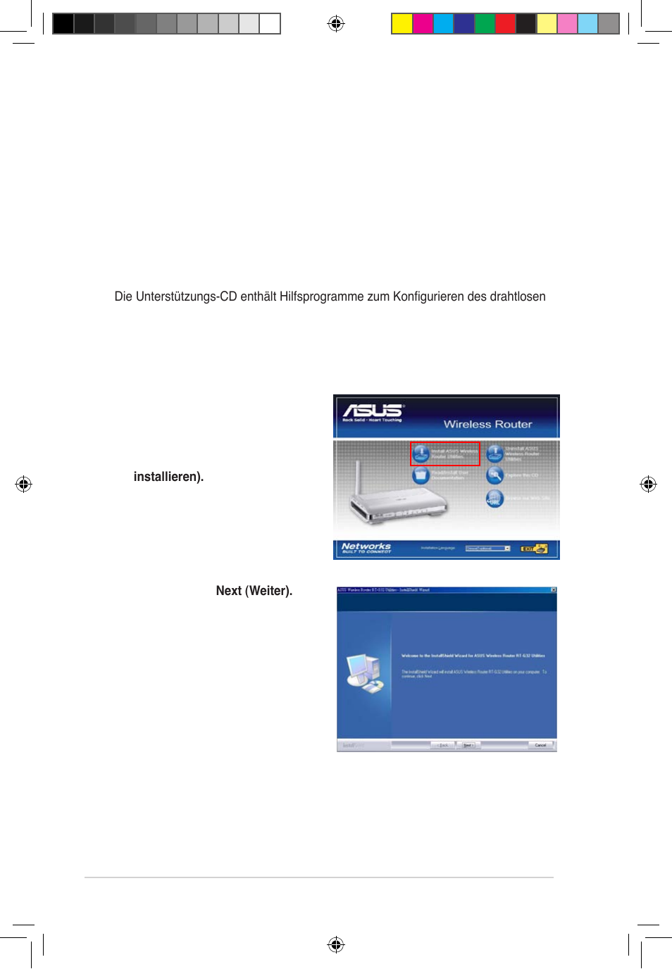 Installieren der hilfsprogramme | Asus RT-G32 User Manual | Page 200 / 743