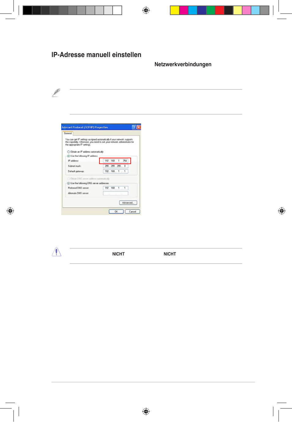 Ip-adresse manuell einstellen | Asus RT-G32 User Manual | Page 203 / 743